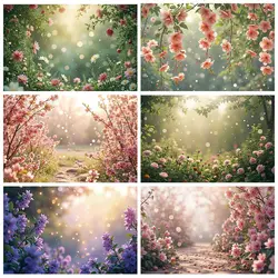Enchanted Spring Photography Backdrop Children Fairy Birthday Flower Blossom Background Party Decor Natural Scenery Studio Props