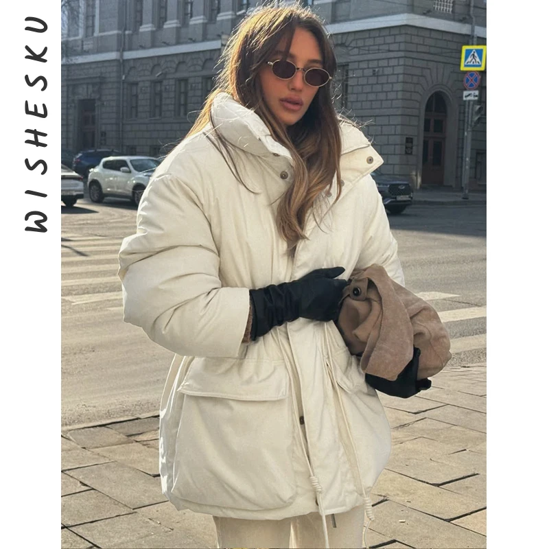 

Safari Style Oversize Loose Winter Soft Coat Parkas Women Down Cotton-padded Jacket Casual Thicken Warm Outerwear 2025 Winter