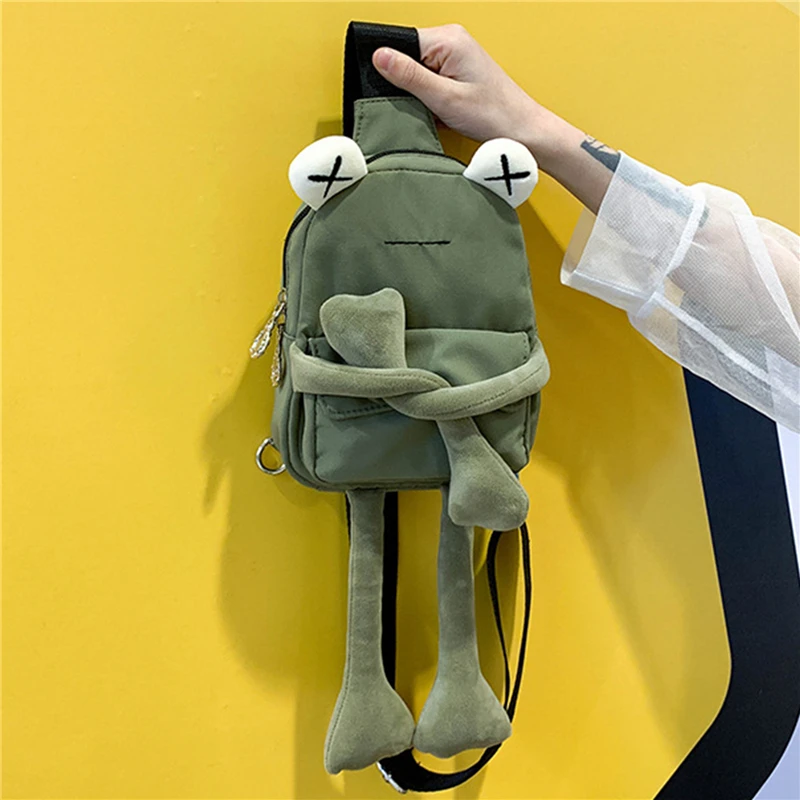 Women Cartoon Waist Bag Girl Chest Bags Cute Frog Female Shoulder Bag Travel Phone Pouch Coin Purse