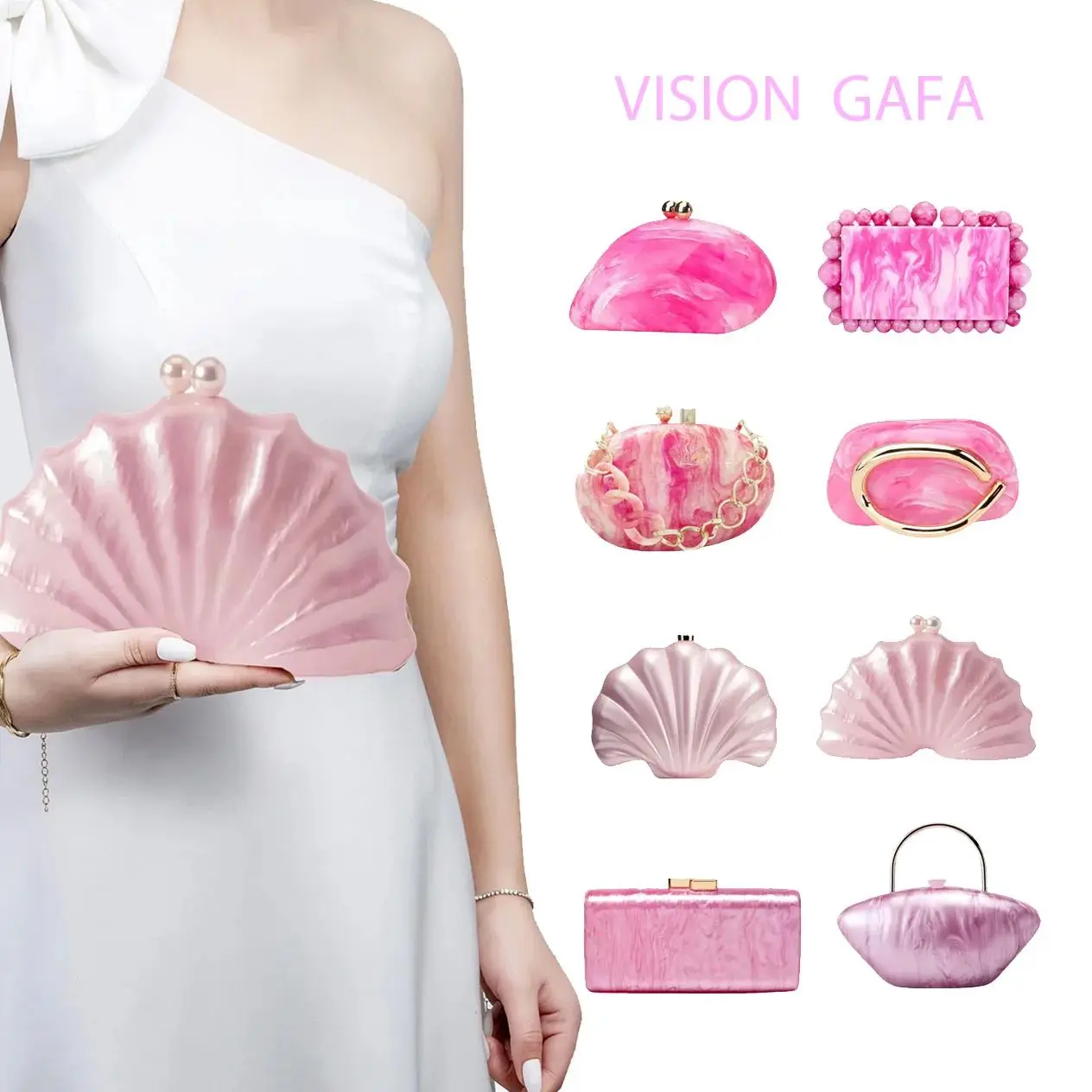 

2025 Designer Female pink Acrylic Box Lady Gift Clutches Clutch Purse Handbags Bag Evening Bag Party Prom Wedding Bridal