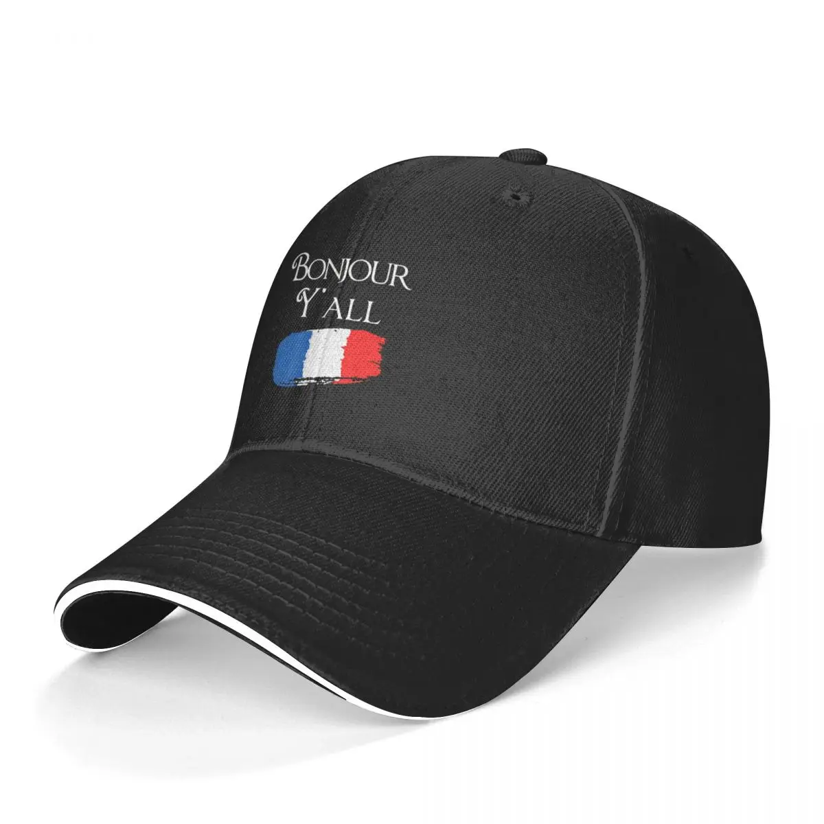 2022 Bonjour Y All Funny French Flag France Lover Summer Sun Baseball Cap Breathable Adjustable Male Outdoor fishing brand Hat