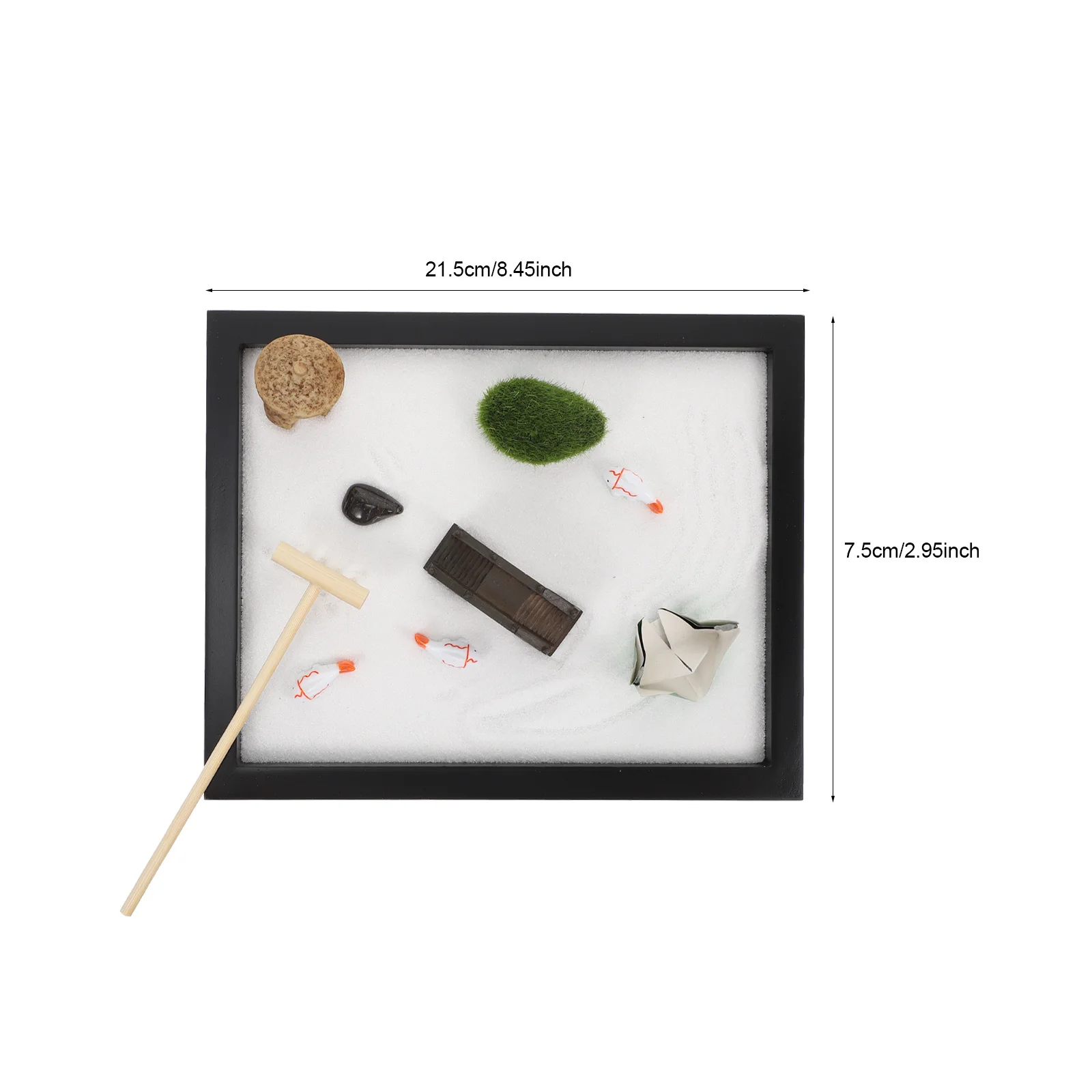 1Set Desktop Sandbox Adornment Zen Style Elegant Sand Box Ornament for Home Meditation Decor Microlandscape Tabletop Relaxation