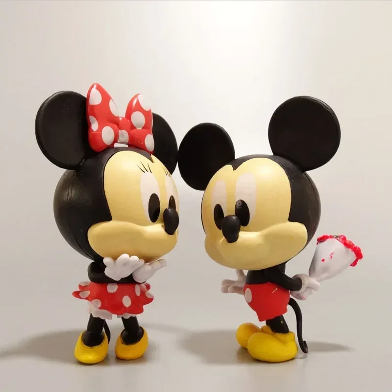 2 Stks/set 8-14Cm Minnie Mickey Mouse Donald Eend Huwelijksfeest Decoratie Pvc Actie Figuur Mini Model Speelgoed Kinderen Geschenken Briquedos