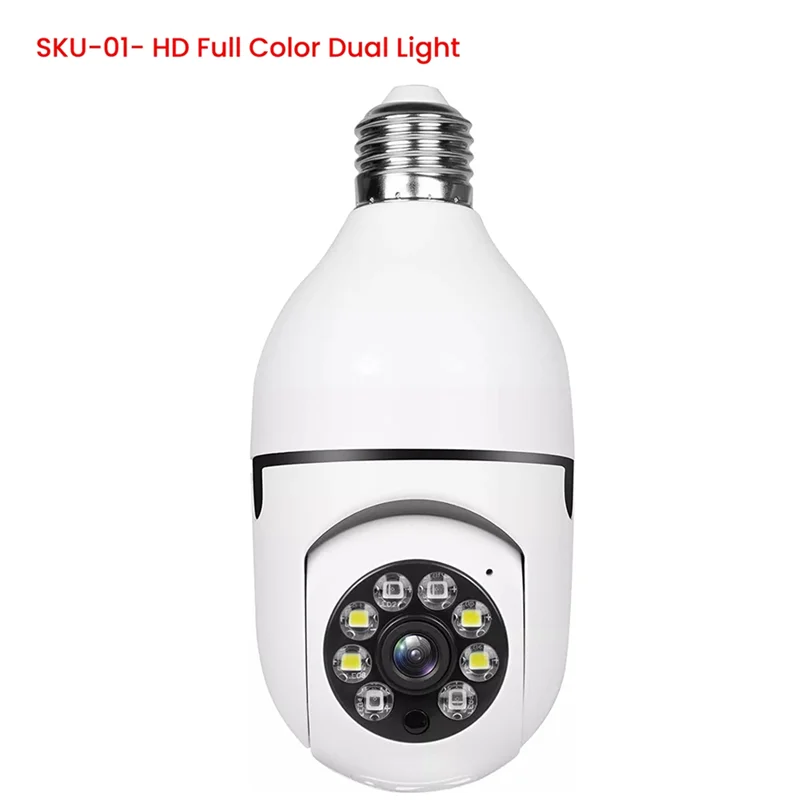 5G Wifi Bulb Night Vision Camera Surveillance Full Color Automatic Human Tracking Video Security Monitor Cam-AB01
