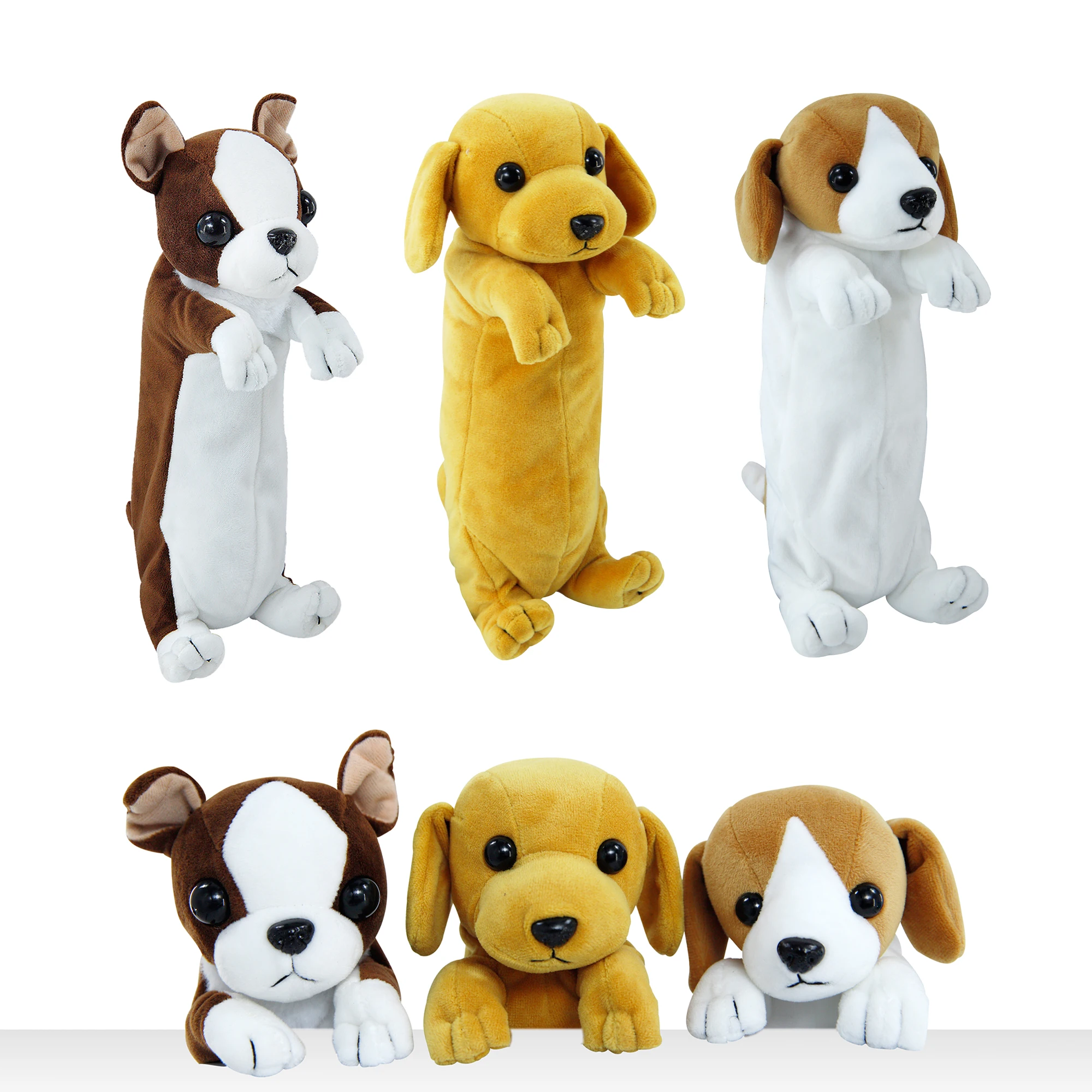 

3D Plush Dog Pencil Pouch BB FUNHOUSE Soft Animal Stationery Cartoon Storage Pen Bag Box for School Supplies Girl Students