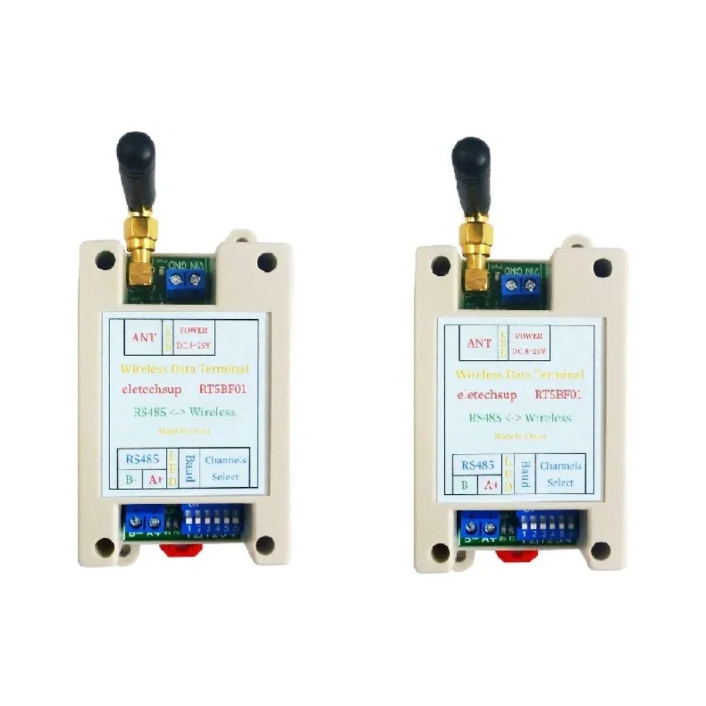 DC 12V 24V Din szyna przełącznik DIP RS485 bezprzewodowy nadajnik-odbiornik 20DBM -121dBm moduł Modbus RTU nadajnika i odbiornika