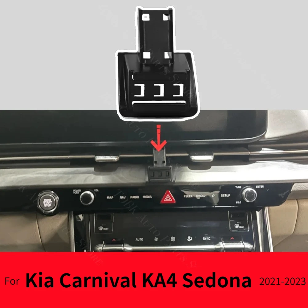 66W Kabelloses Lade-Autohalterungssystem für Kia Carnival KA4 Sedona 2021-2023 Induktionsladegerät Spezielle Fixierhalterung Zubehör