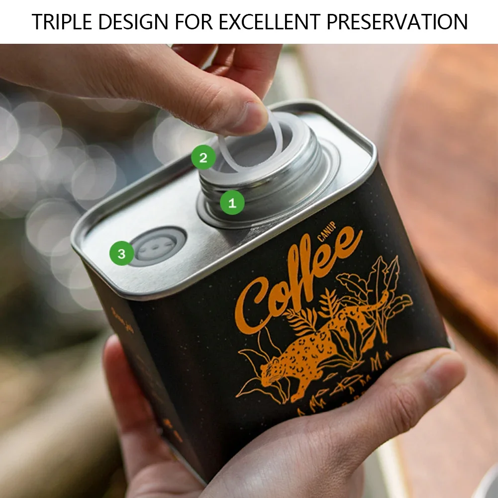 150g Coffee Bean Airtight Cans Outdoor Camping Tin Box Food-grade Packaging Storage Fresh Breathing Iron Cans for Camping