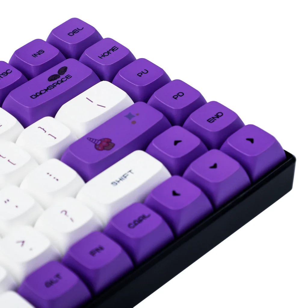 ZDA ม้า133สีม่วงสีขาว Dye Sub PBT Keycap สำหรับแป้นพิมพ์ MX 104 87 61 Melody 96 KBD75 ID80 GK64