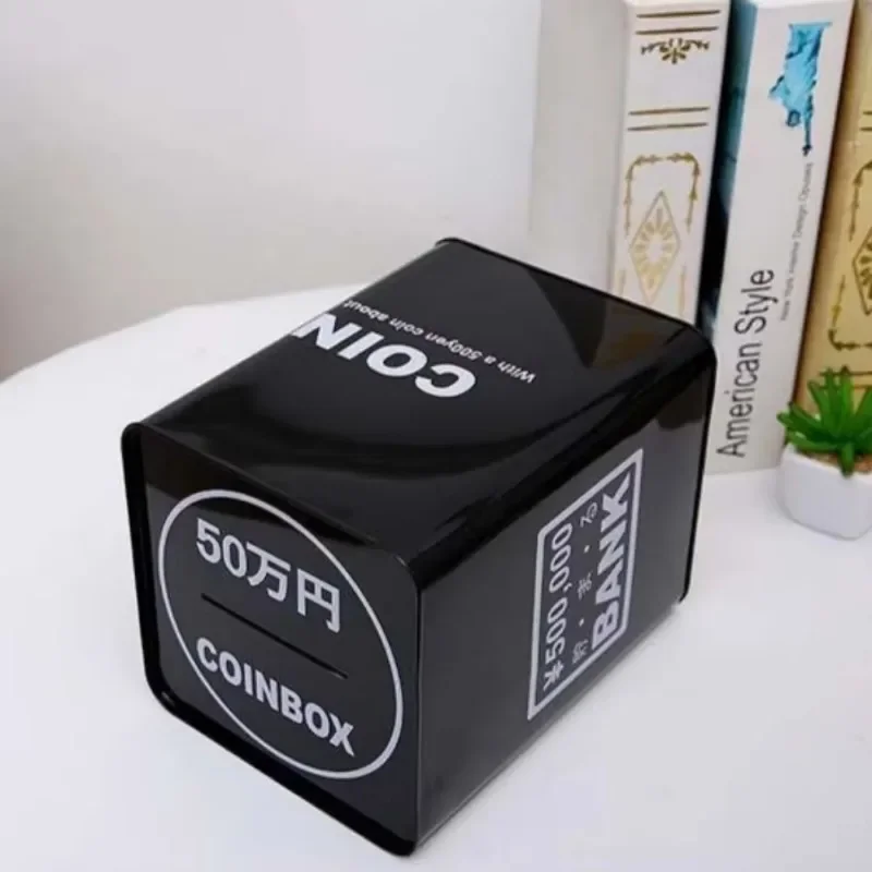 Iron Square Cash Box Creative Money Boxes Single Mouth Coin Box Desktop Decor Accessories Home Decoration Original Funny Gifts