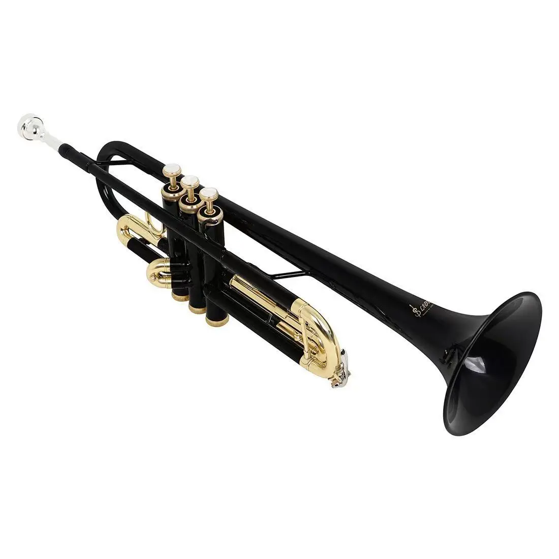 Black and Gold Brass Trumpet Instruments with B-tone and Three Tone Numbers, Beginner's Performance, Grading Band