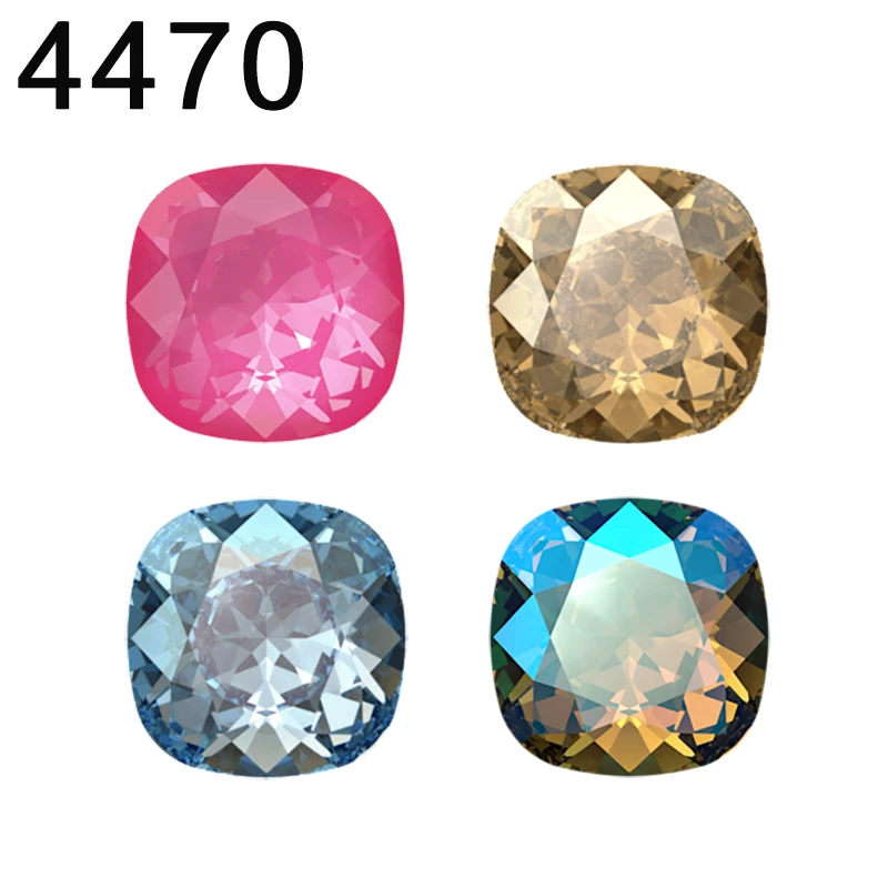 4470 Cushion Square Fancy Stone Genuine Crystals from Austria Rhinestone for Women Handmade Nail Art Necklace Jewelry Making
