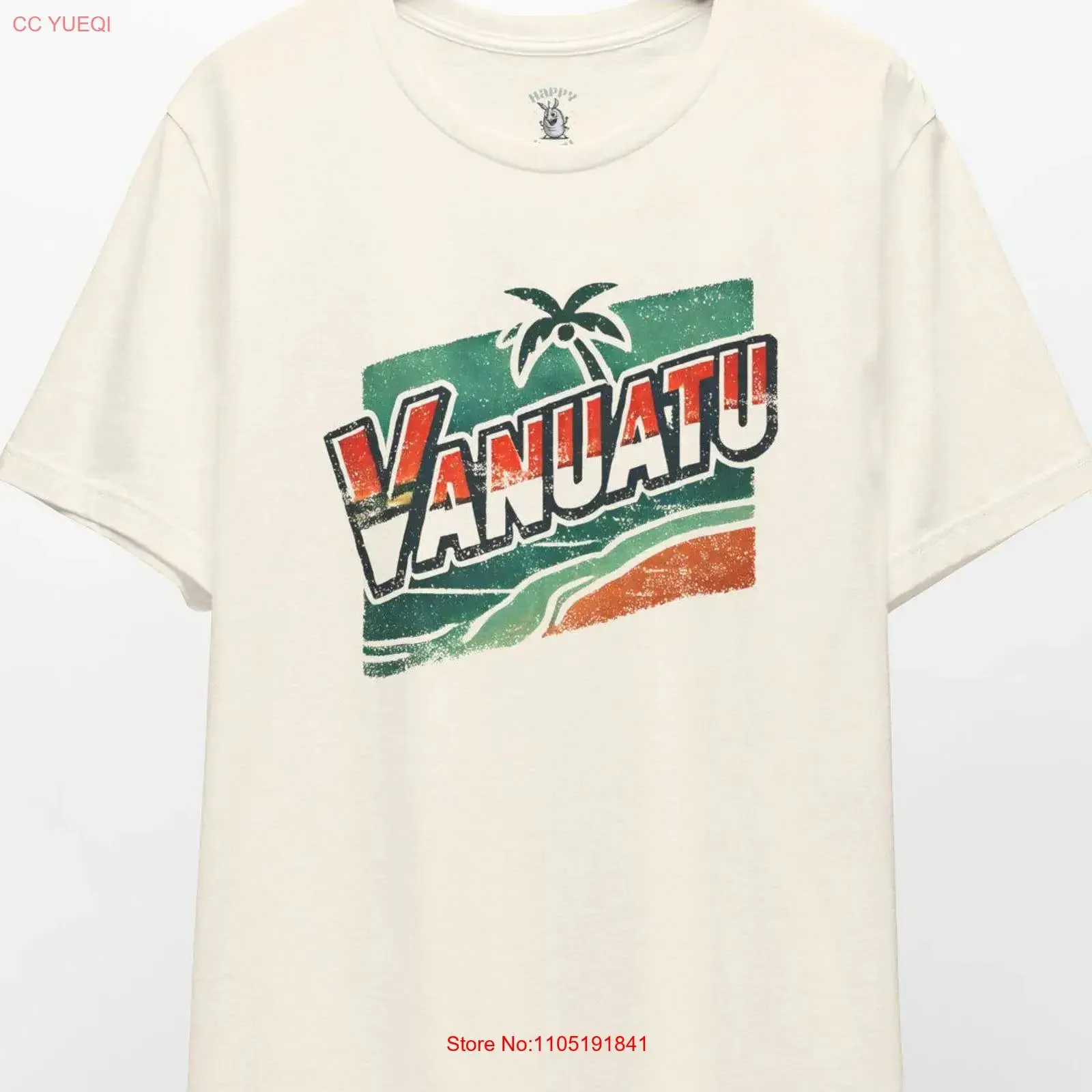 

Винтажная футболка Vanuatu Retro Island Travel, винтажная стираная модная дизайнерская одежда, дышащий топ для повседневной носки, слегка