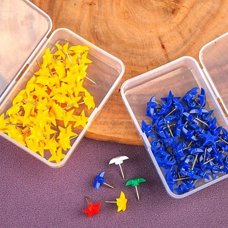 R6FF -Paket von Karten -Pins -Sternform Zeichnung Kartenstifte für Pin -Board -Daumen Tacks Set Set