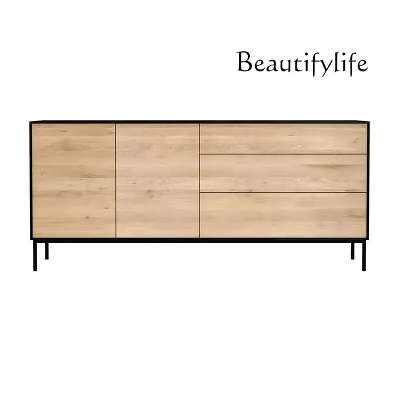 

Nordic Style Solid Wood Sideboard Modern Light Luxury Locker Simple Home Living Room Storage Cabinet