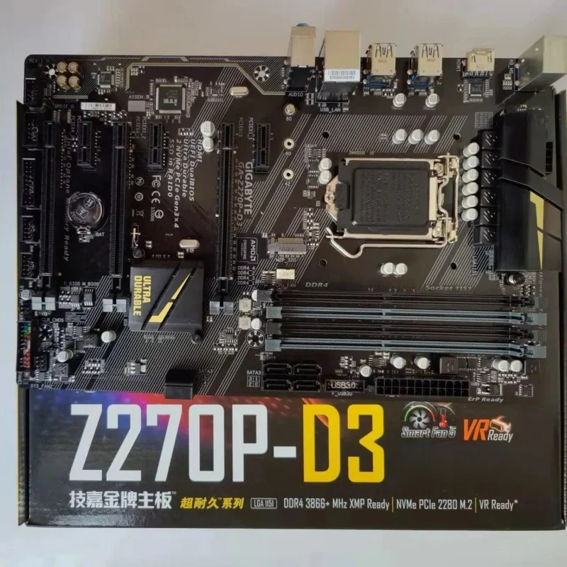 جديد محاصر لجيجابايت Z270P-D3 دعم I7 7700K DDR4 الذاكرة Z270 اللوحة الرئيسية