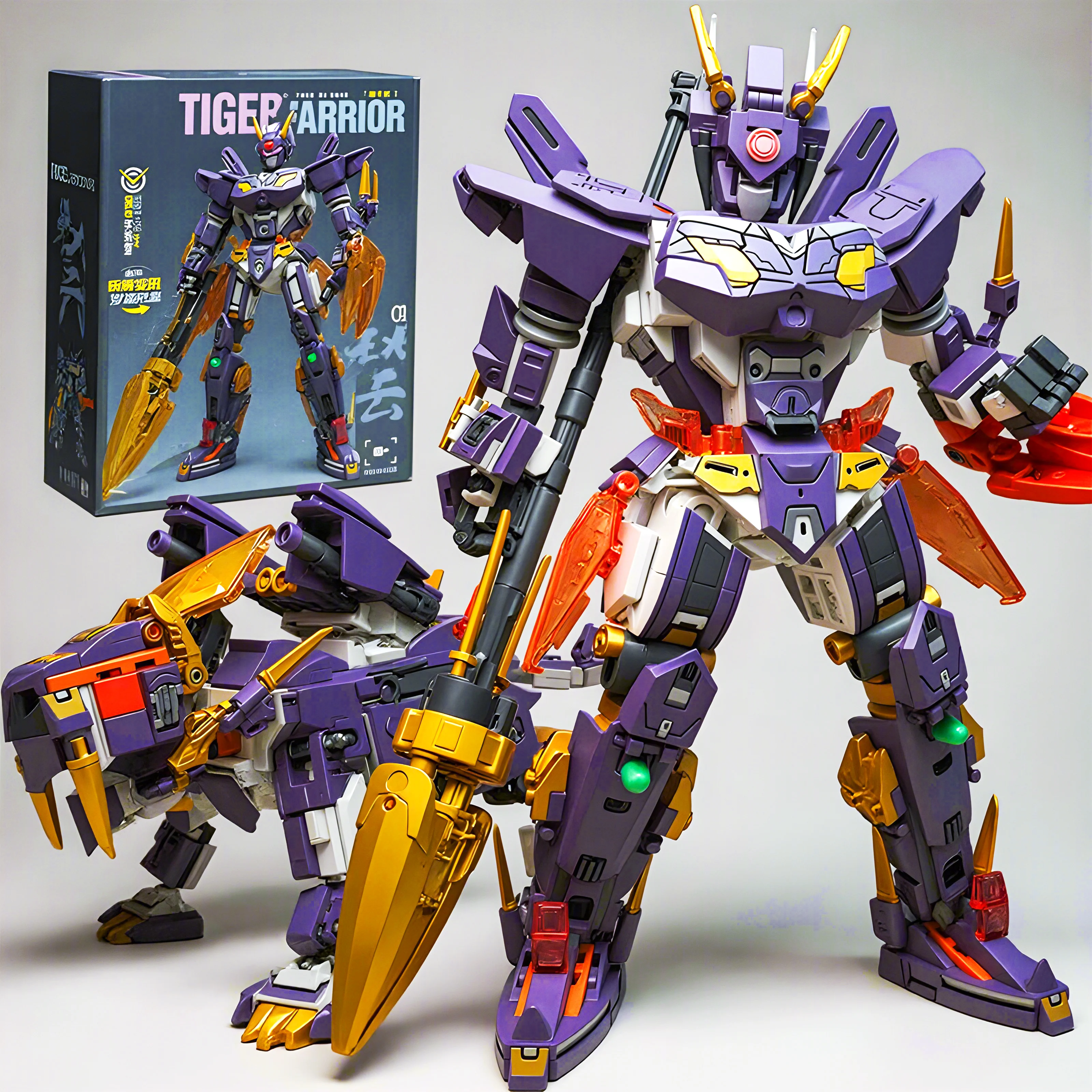 

2 in 1 Mecha Warrior Transforming Robot Building Blocks Super Hero Tiger Animal Bricks Kids DIY Assembly Toy Christmas Gift