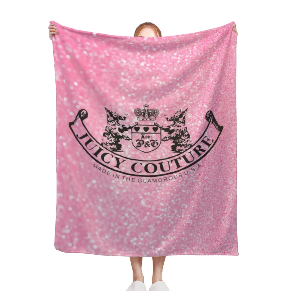 Hot-Sale-Like-Juicy-Couture-Style Blanket Sofa Bedroom Bed Home Office Nap Blanket Car Travel Picnic Blankets Gift