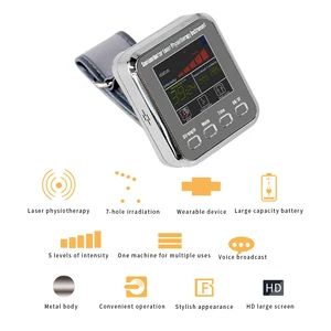 علاج الصمام الثنائي بالليزر للصداع والدوخة والسكري وارتفاع ضغط الدم والكوليسترول وارتفاع التهاب الجيوب الأنفية وساعة الليزر ، 650 نانومتر ، 7 ثقوب ، 12 ثقب أعلى 10 مبيعات لساعات السكري وضغط الدم - No9