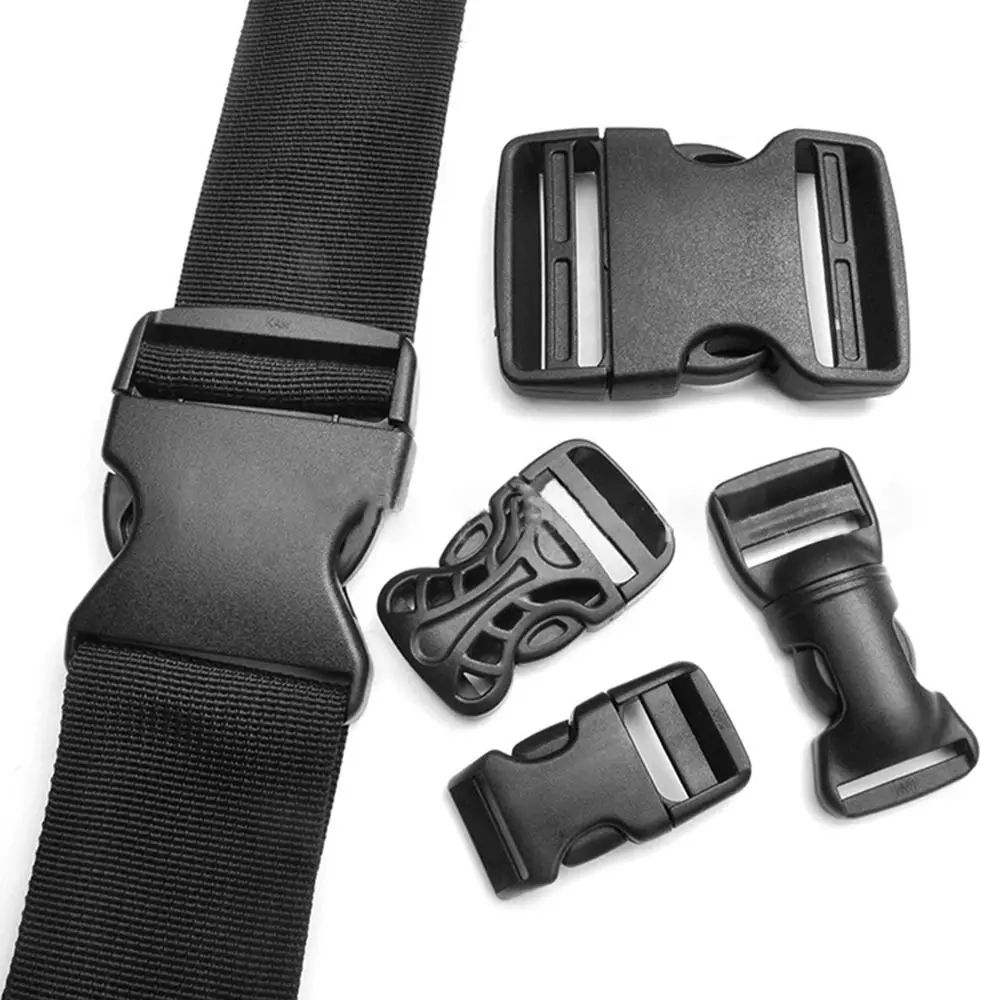 2pcs Plastic Black Curved Buckle Lock for Paracord Bracelet Side Release Buckles Bracelet Woven Buckle Backpack Adjustable