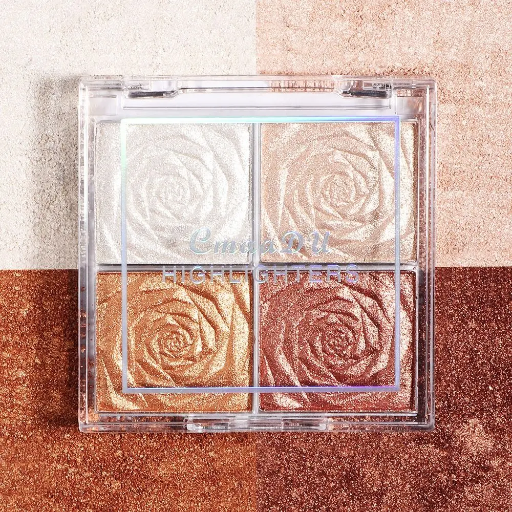 Ombretto 3D Viso Bronzer Highgloss Blush Strumento per il trucco delle donne Tavolozza evidenziatore glitter Tavolozza per trucco in polvere con evidenziazione di diamanti