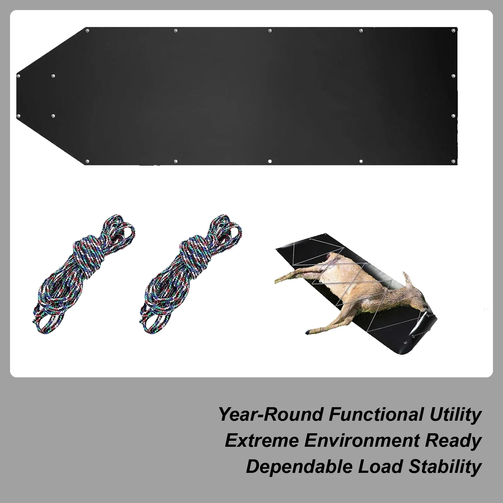 鹿のそり、頑丈な鹿のドラッグハンティングカート、運搬カート、屋外ギア、木材運搬、トロフィー運搬、男性用屋外砂浜