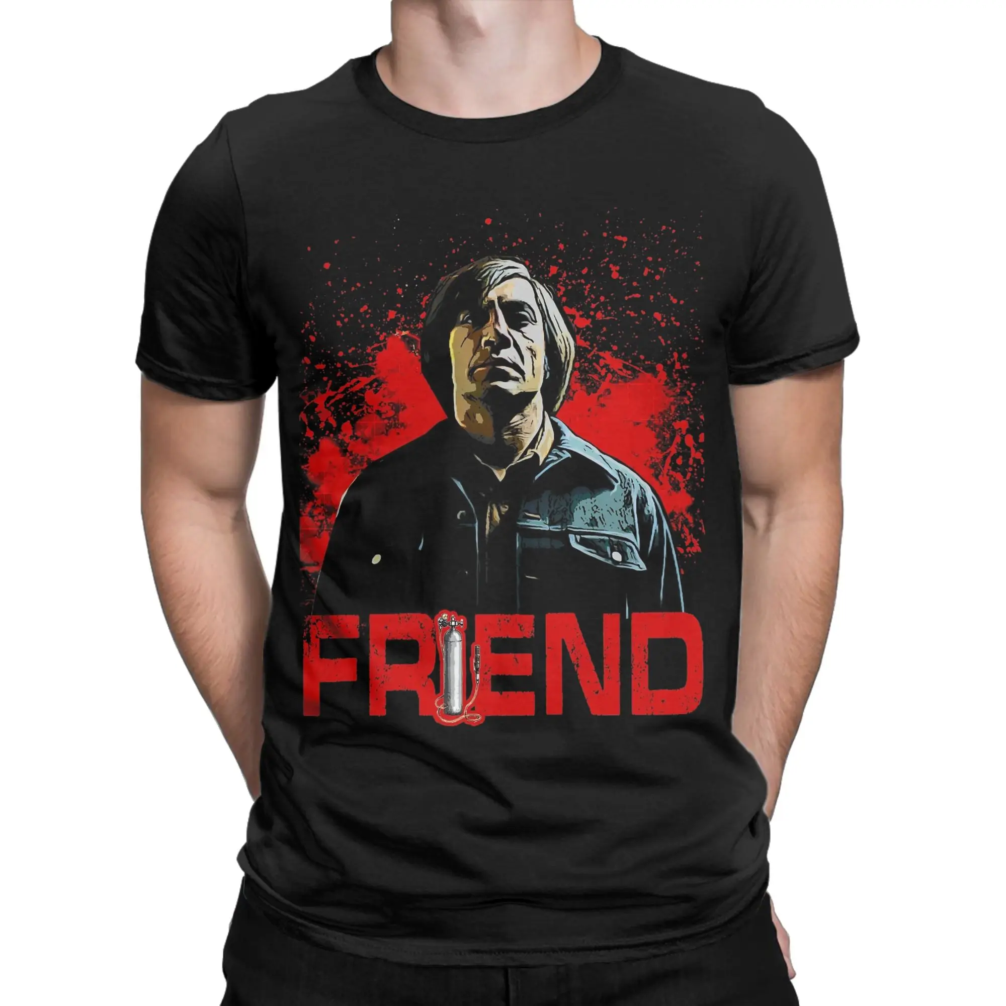 Anton Chigurh No Country for Old Men T-Shirts for Men  Funny Pure Cotton Tees Round Neck Short Sleeve T Shirts Unique Clothes
