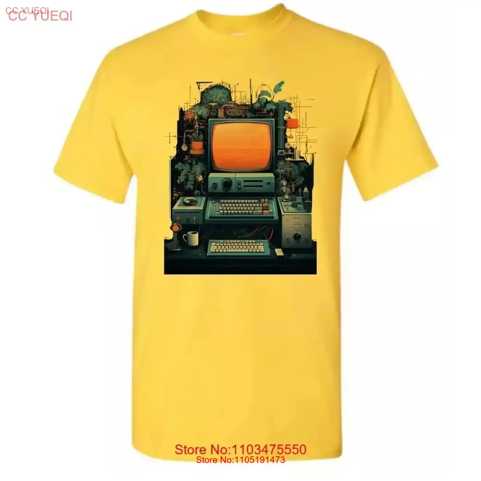 

Vintage Computer Men's or Women's T Shirt Size XL Washed streetwear Slightly homme Breathable Versatile Stretched vintage