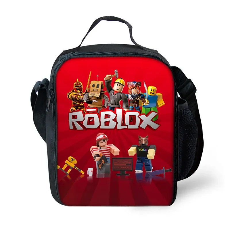 

Roblox Game Anime Peripheral Cartoon Print Oxford Cloth Shoulder Bag Meal Bag for Students Birthday Gift