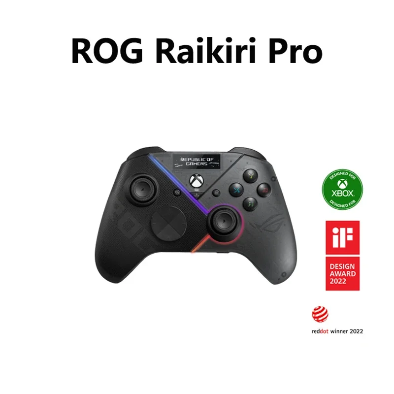 ASUS ROG Raikiri Pro PC Game Controller OLED Display, 4 Rear Buttons, Selectable Triggers, ESS DAC, USB-C, 2.4GHz, Bluetooth