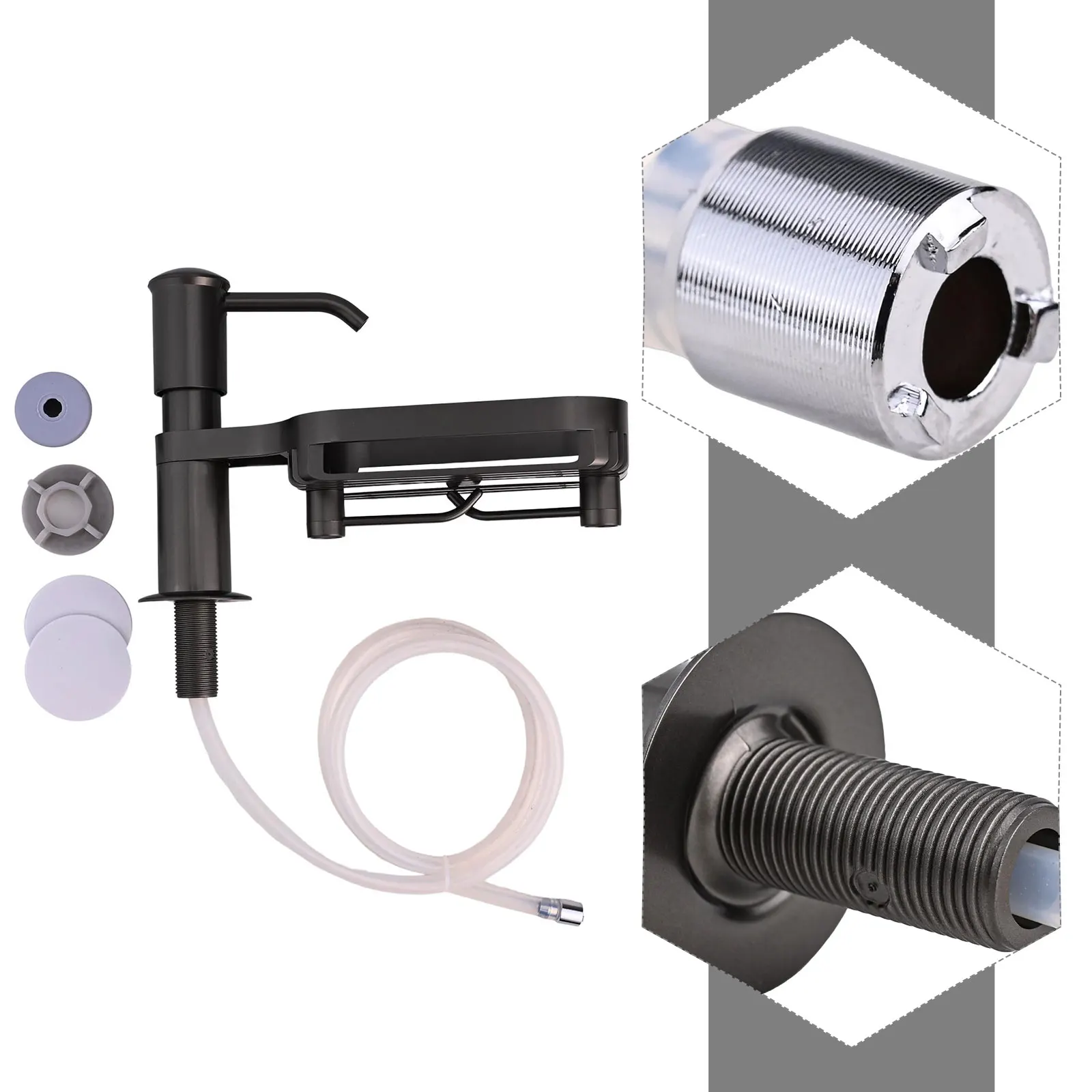 

Bathroom Countertop Extension Tube Dispenser 360 Degree Nozzle Dispenser Acid Resistant Built-in Spring For Commercial Spaces
