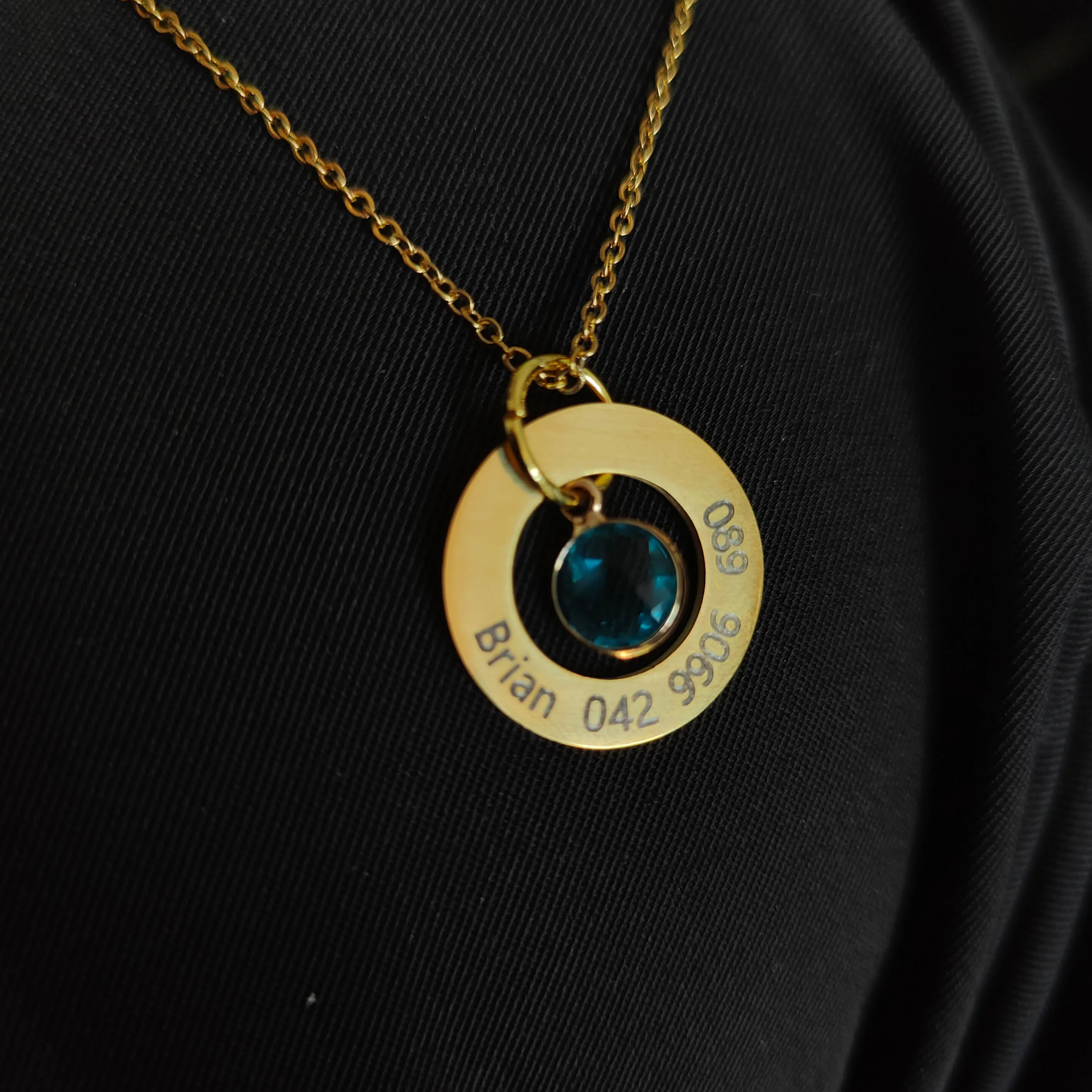 Customized Eternal Ring and Birthstone Personalised Name Necklace For Woman  Stainless Steel Personalized Jewelry