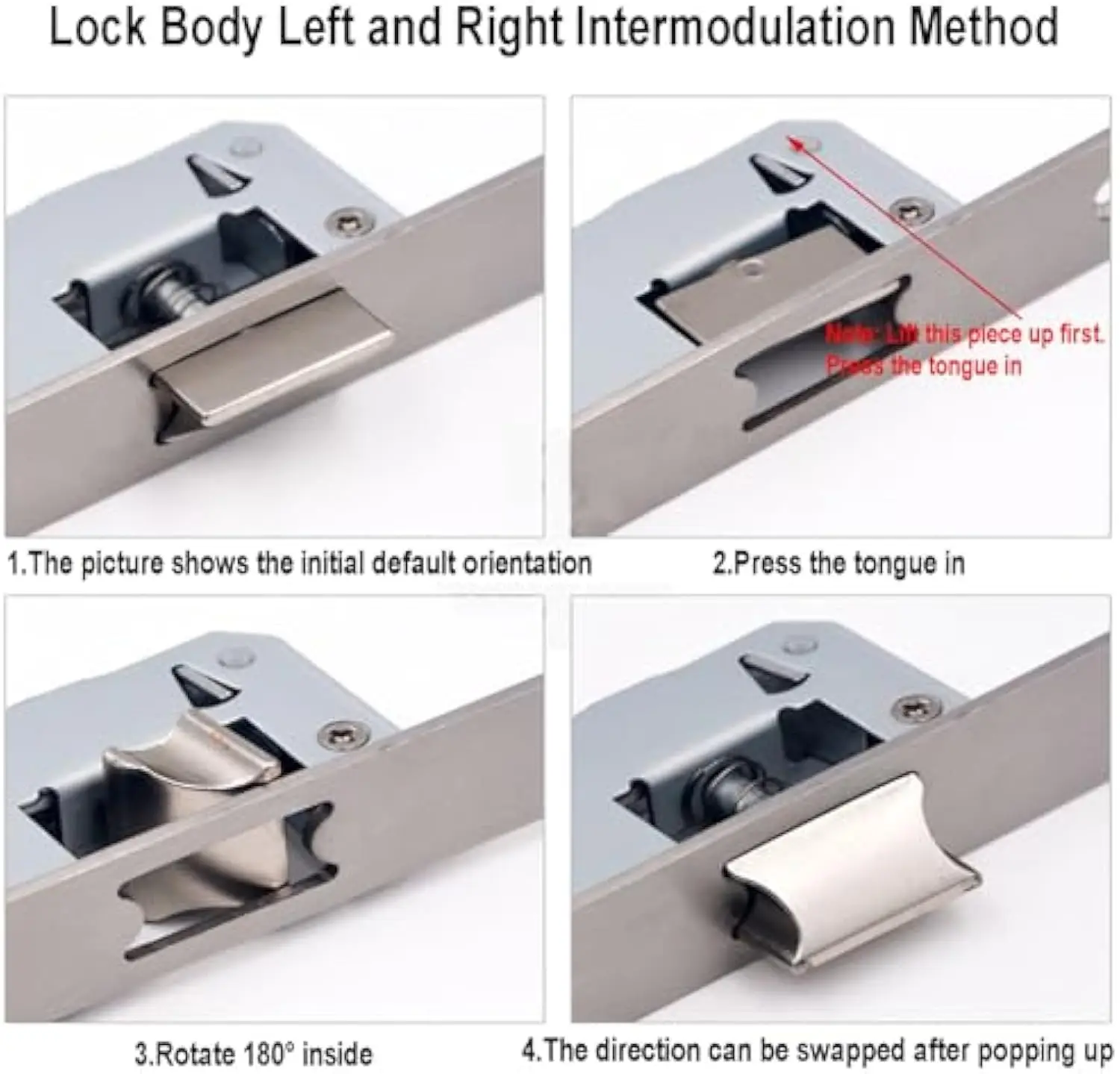 Door Lock Tube Frame Mortise Lock 85 mm Lock Mandrel Size 20 mm Tube Frame Lock Gate Door Lock Stainless Steel Garden Mortise