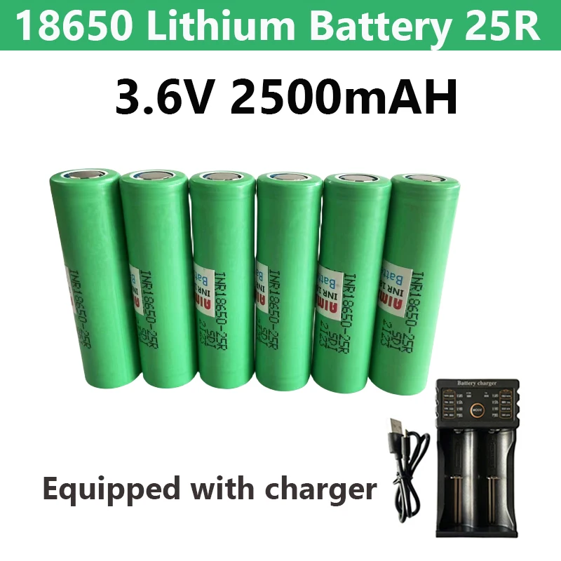 Original rechargeable battery 3.6V 2500mah INR18650 battery 25R 20A lithium battery screwdriver flashlight