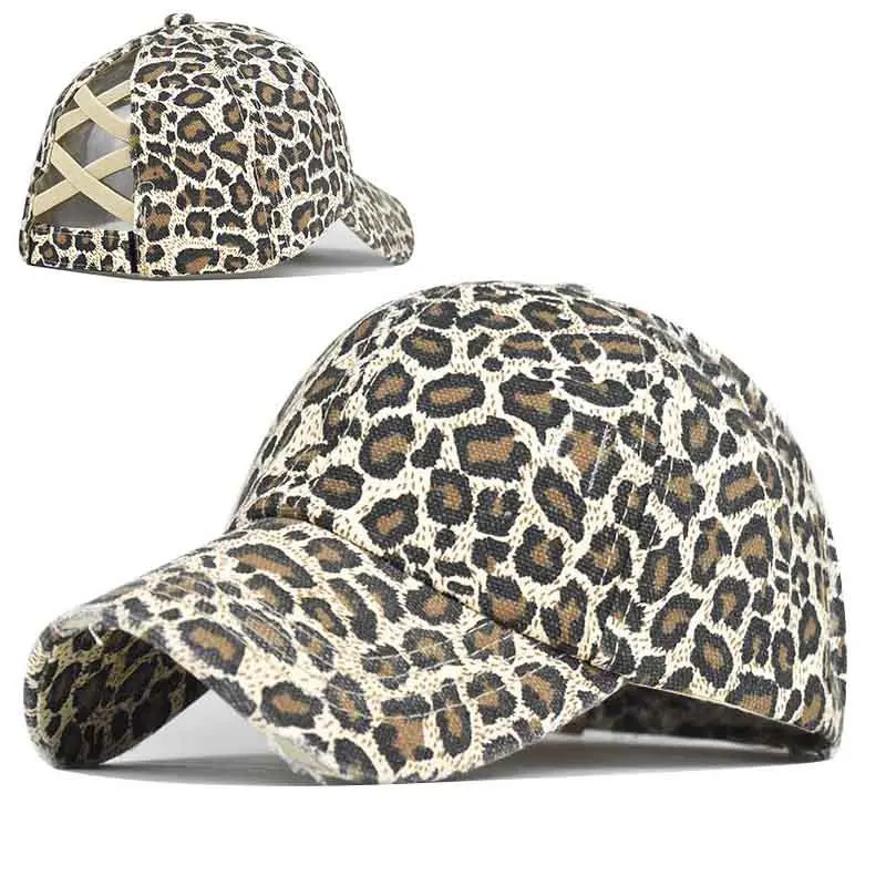 

Leopard Print Cotton Baseball Caps Men Women Snapback Hip Hop Hat Spring Summer Sun Gorras Unisex Adjustable Peaked Cap