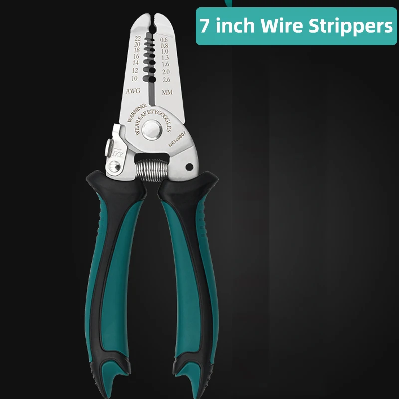 AMR Wire Stripping Tool 7 Inch Wire Stripper And Wire Cutter For 10-22 AWG Solid Wire And Stranded Wire