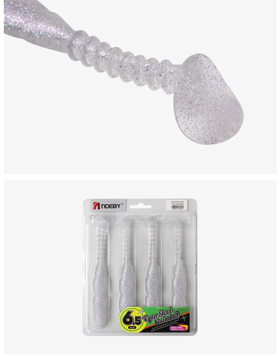 NOEBY Weichköder 150mm 21g Ryan Shad Swimbait 6,5 Zoll Künstlicher Weichköder Wobbler Jigkopf Minnow Bass Hecht Barsch Angelköder – Detail 9