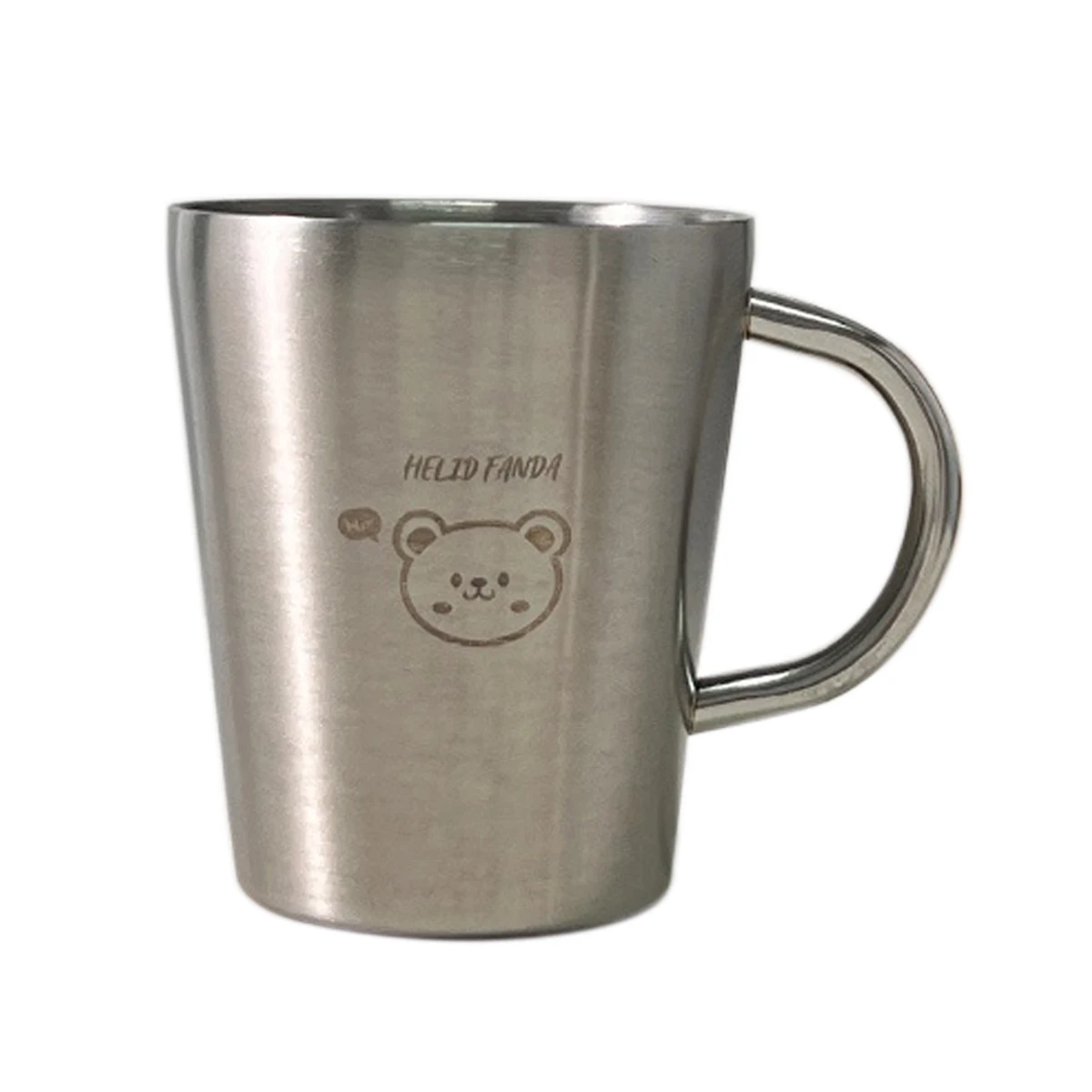 Leuke dubbelwandige koffiemok 304 roestvrij staal kindertumblerbekers met handvat anti-verbrandings drinkbeker koud warm drinkgerei 