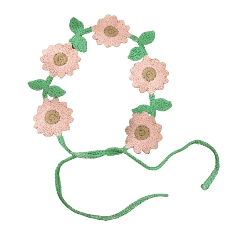 

Вязаные повязки на голову Cottagecore с цветочным принтом, эластичный аксессуар для волос для женщин, модное сочетание одежды