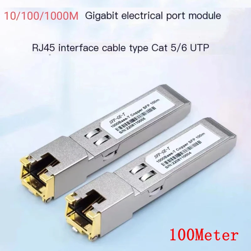 SFP Fiber Module Ethernet Port RJ45 module 1000BASE-T Switch connector Copper Compatible with Cisco/Mikrotik Gigabit Ethernet Sw