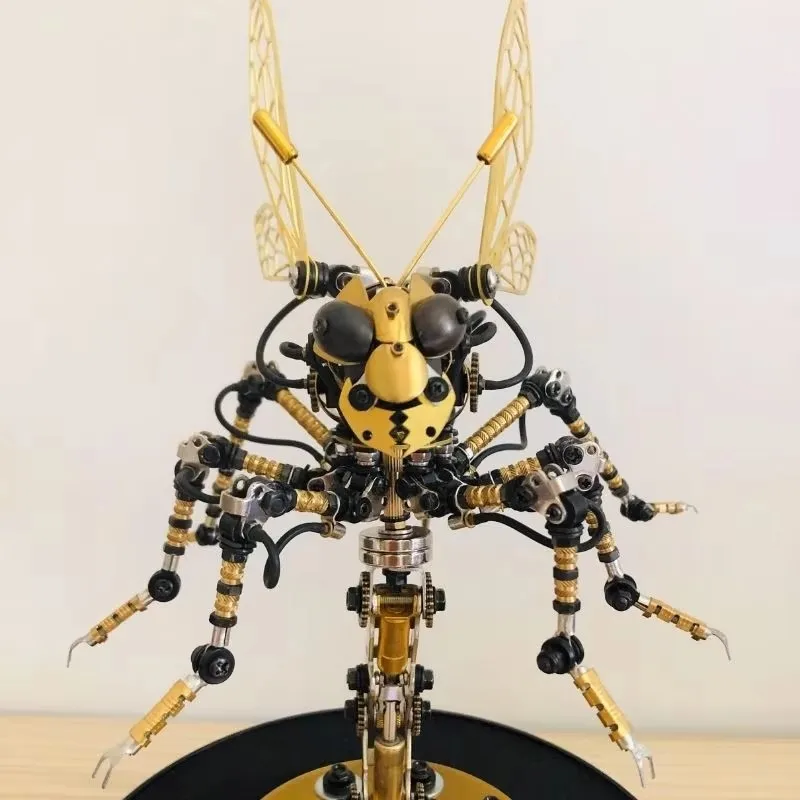 

Steampunk mechanical bumblebee 3D three-dimensional metal assembly sound control lamp mecha model creative gift decoration
