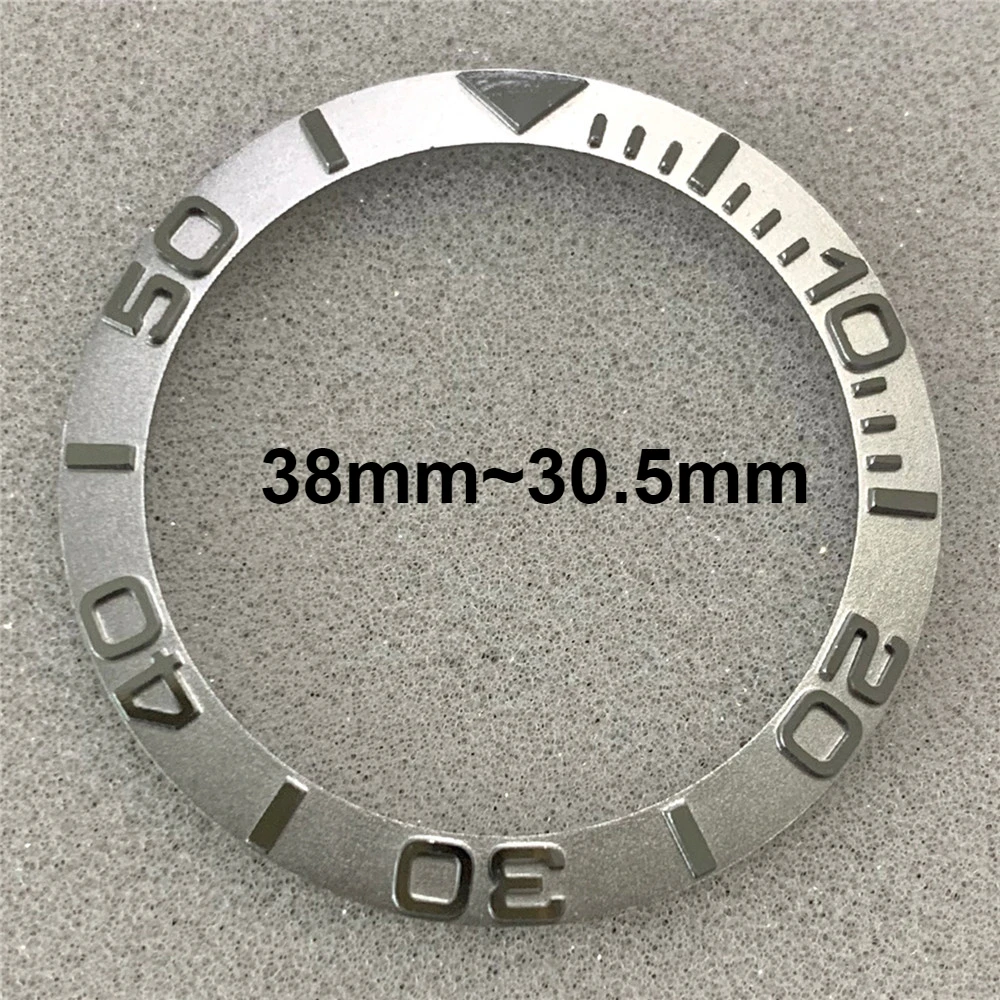 

38mm Silver Watch Bezel Steel Insert Ring for Mechanical Watch Wristwatch Inner Diameter 30.5mm Replacement Bezels