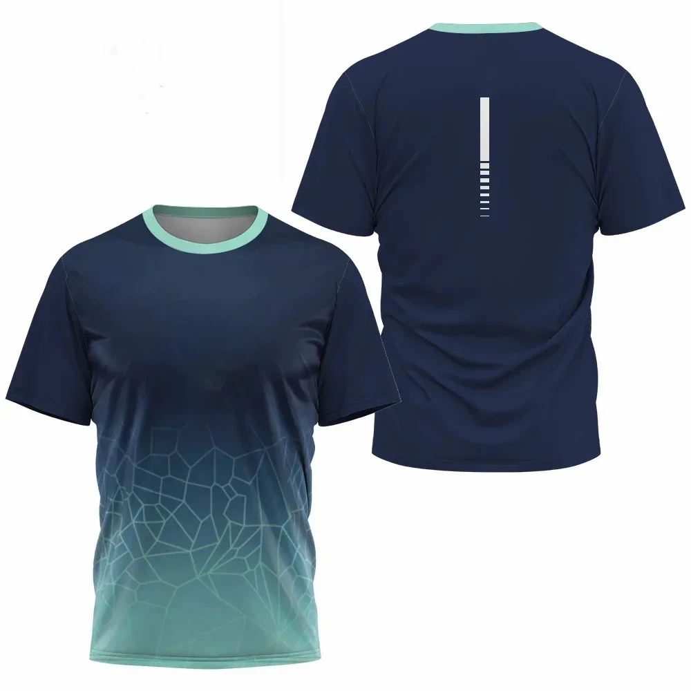 Popular fitness running T-shirt men's summer quick drying breathable short sleeved round neck top outdoor casual sports pullover