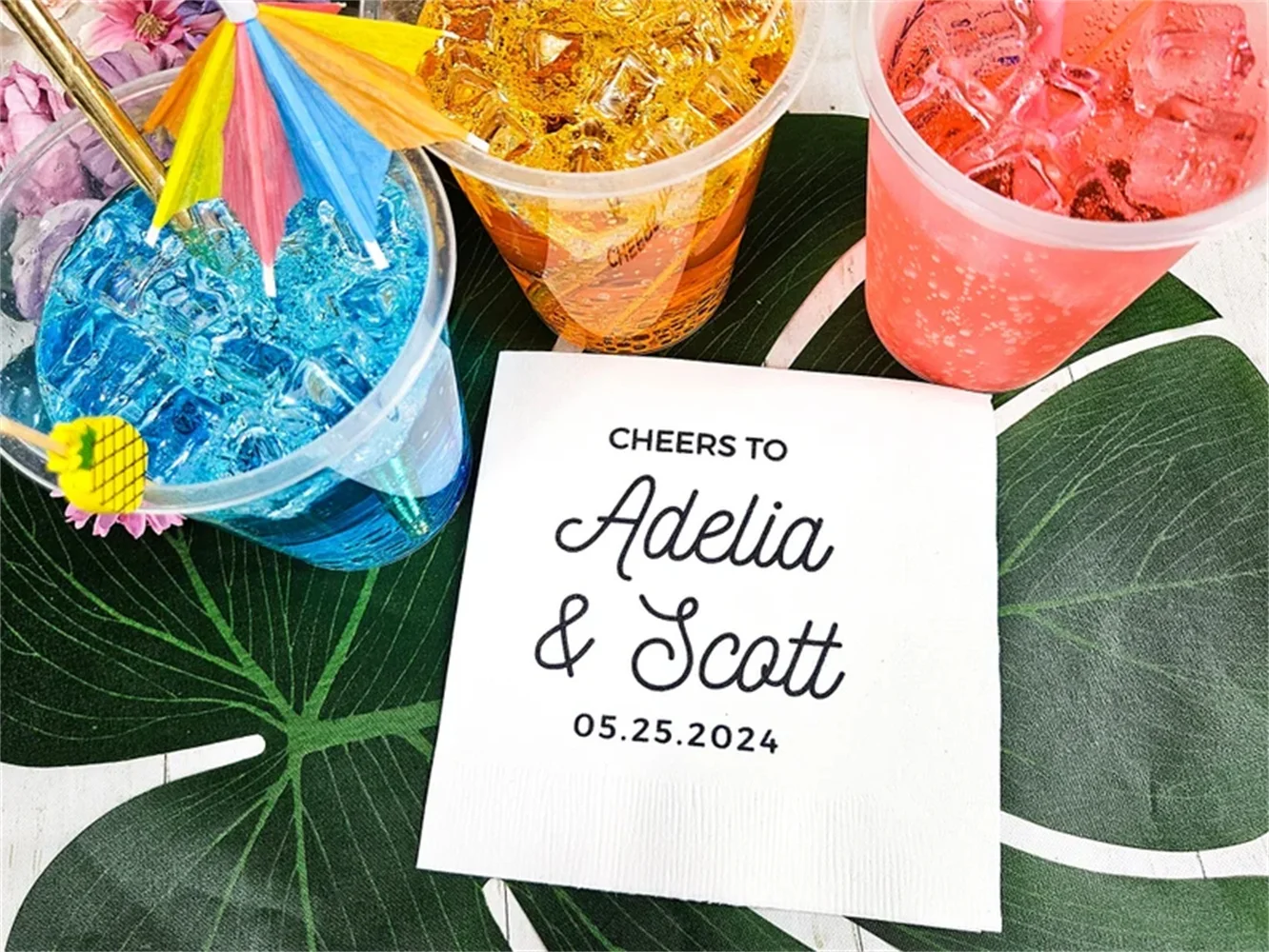 パーソナライズされたウェディングナプキン,カスタマイズされたモノグラム,カクテルレセプション用,50個