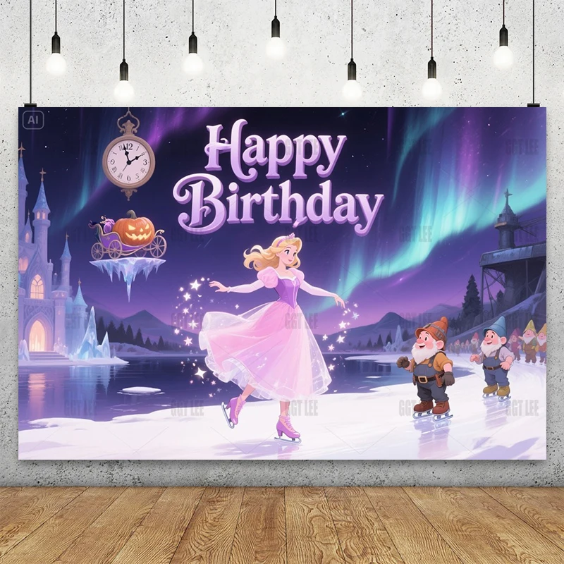 

Disney Disney Midnight Ball Backdrop Snow White & Dancing Photo Party Banner Decor Happy Birthday Photography Background Custom
