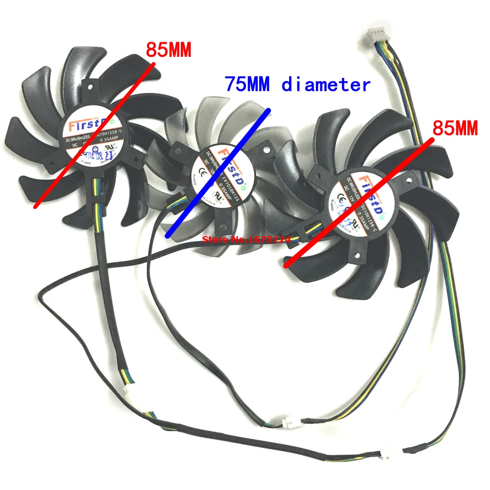 3Pcs/Set Graphics Card Fan VGA Cooler For Sapphire R9 270X/280X/290/290X VAPOR-X OC TOXIC Video Card