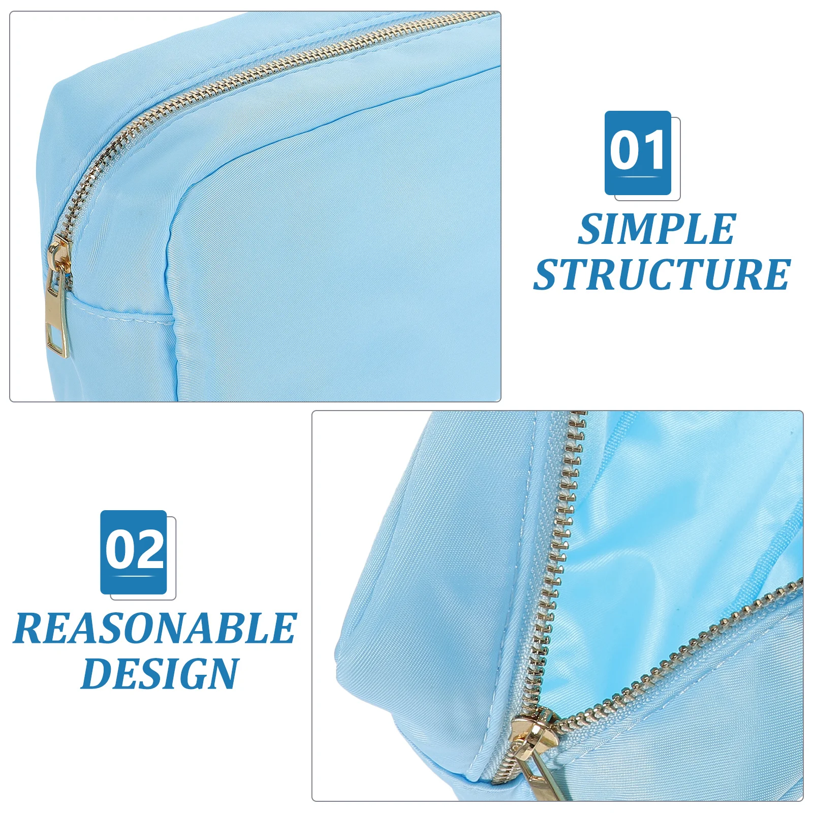 حقيبة مكياج نايلون قابلة لإعادة الاستخدام، حقيبة سفر مقاومة للماء للنساء، حقيبة مكياج لتخزين مستحضرات التجميل الصغيرة والمجوهرات #1