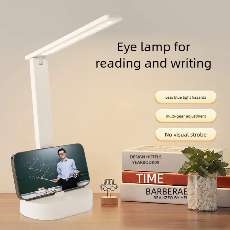 

Складная настольная лампа LED с 3 режимами бесступенчатой регулировки яркости, сенсорная, прикроватная, для чтения, защита глаз, ночник, USB-зарядка