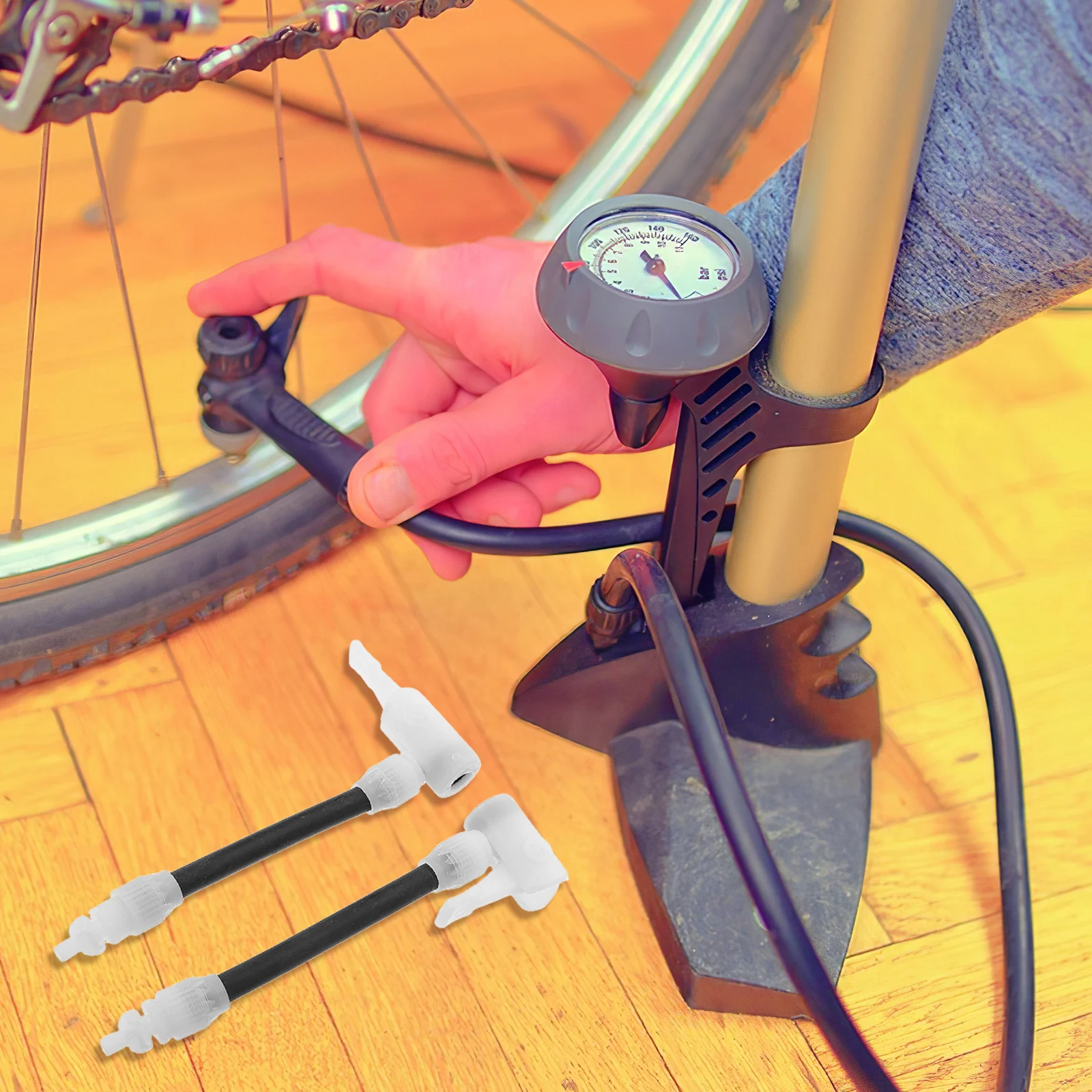 

4pcs Air Pump Nozzle Adapter for Bike Tires Compressor White Plastic Attachments Valves Adapter Tire Pump Head