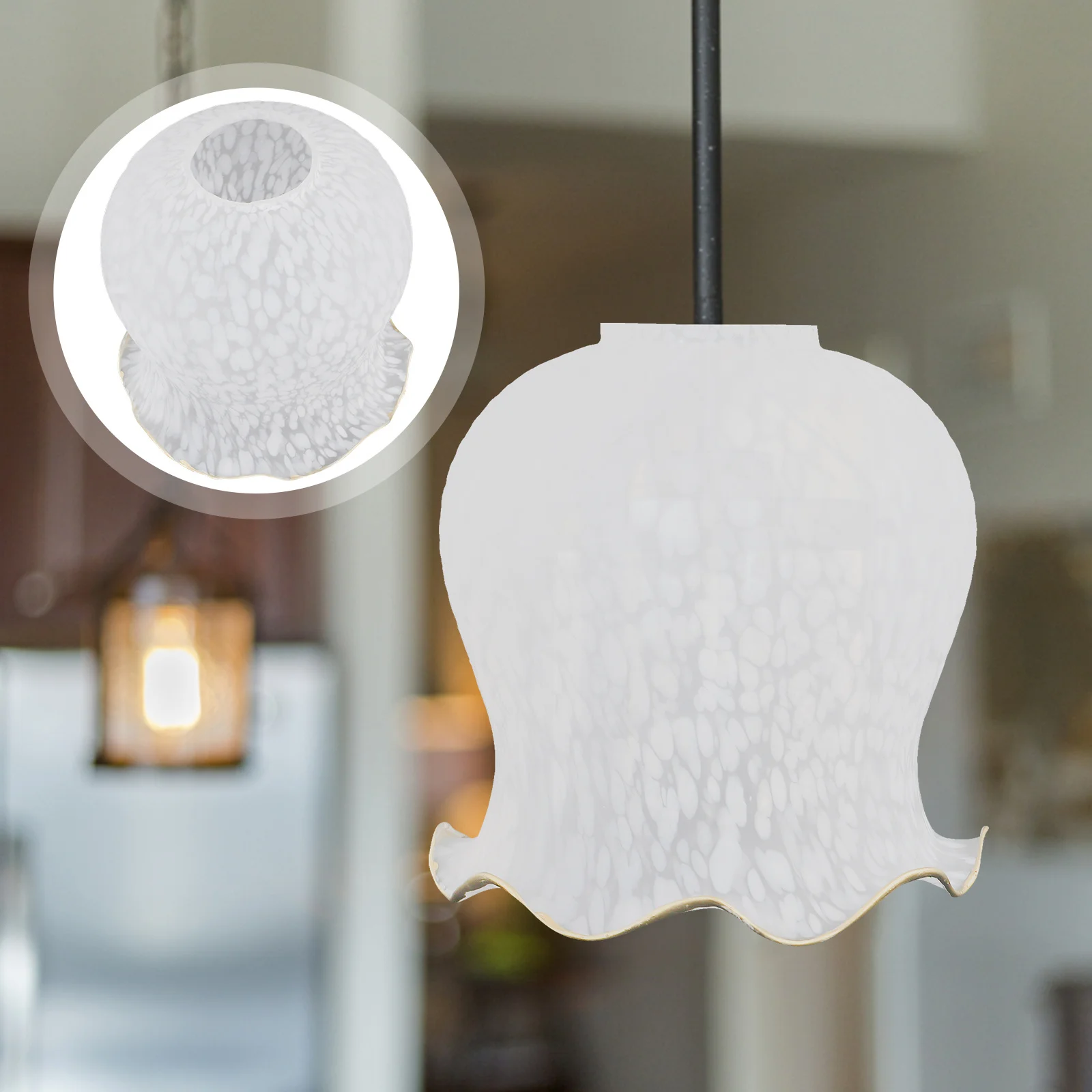 غطاء مصباح زجاجي عاكس الضوء المنزلي الرقيق غطاء مصباح السقف الحديث بسيط معلق حامل مصباح لينة الدافئة ديكور الإضاءة